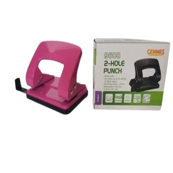 Perforadora 2 huecos Genmes 9608 / 20 hojas