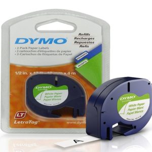 cinta papel blanco blister dymo